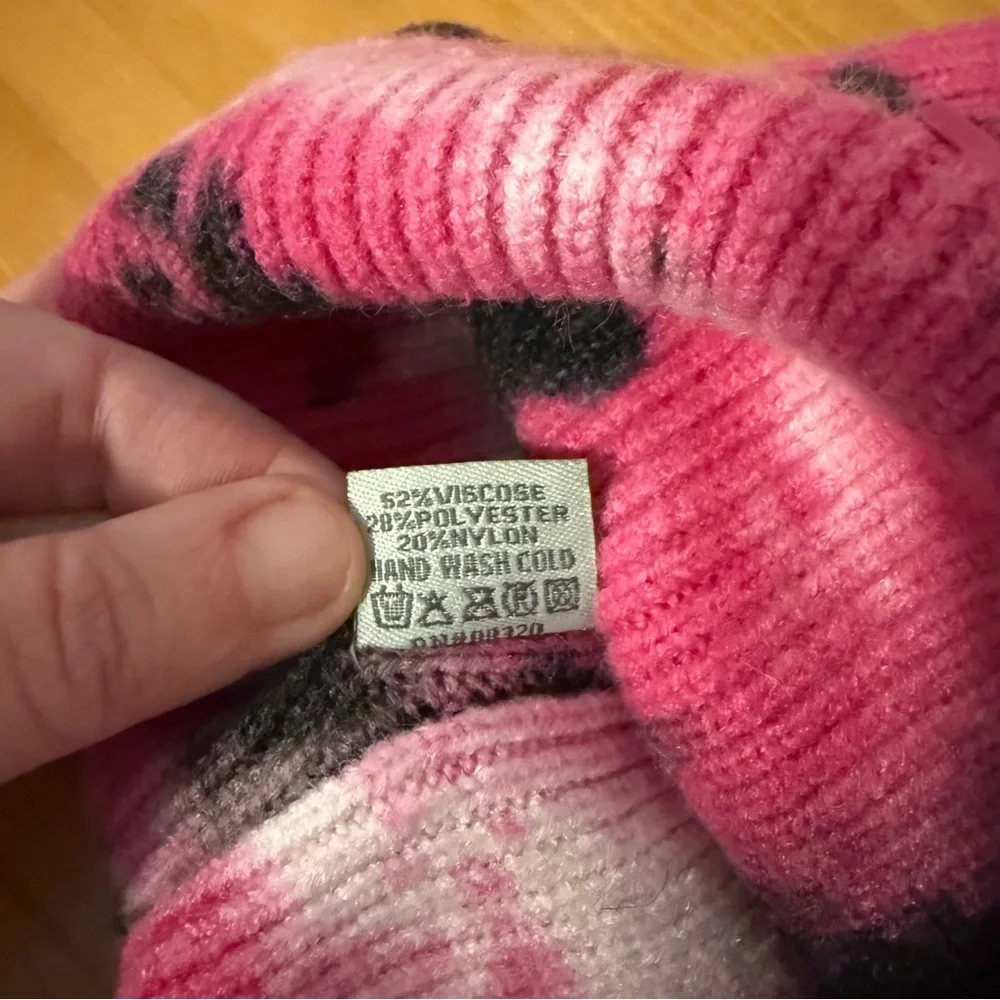 CC Kids Pink & Black Pom-Pom Beanie